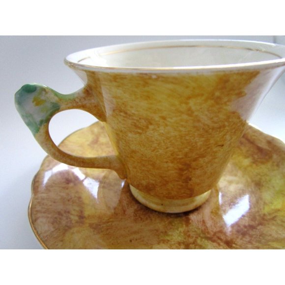 James Kent Longton England Brown Cup & Saucer & Flower Handle #2184 VTG - *READ* - Picture 8 of 14